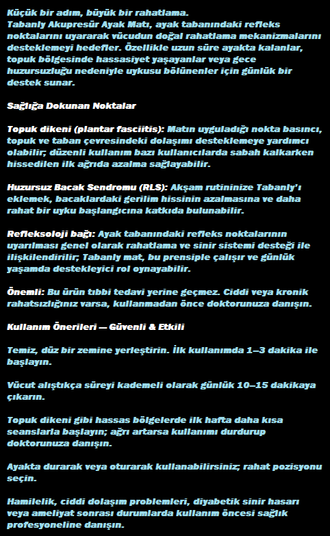 Tabanly Akupresür Ayak Matı