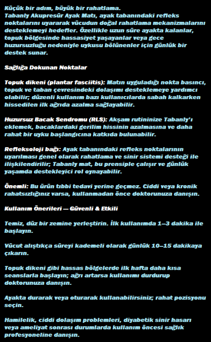 Tabanly Akupresür Ayak Matı